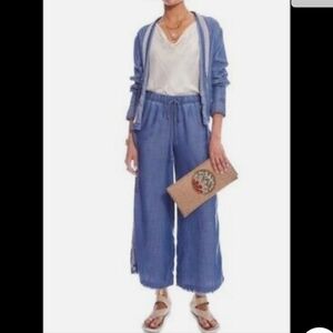 Anthropologie Current Air chambray jacket pants 2 PC set.